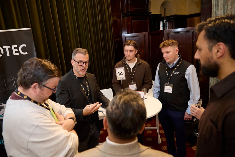 A small-group discussion at Focus on Fulfilment 2026 in London
