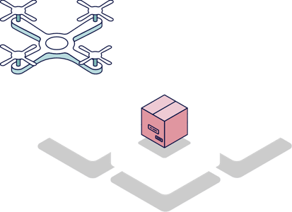 Illustration of drone delivering a parcel