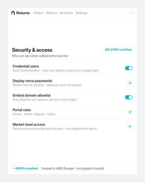 nShift Returns, what security asks view nShift Returns, what security asks view