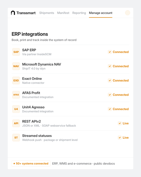 nShift Transsmart, what it asks view